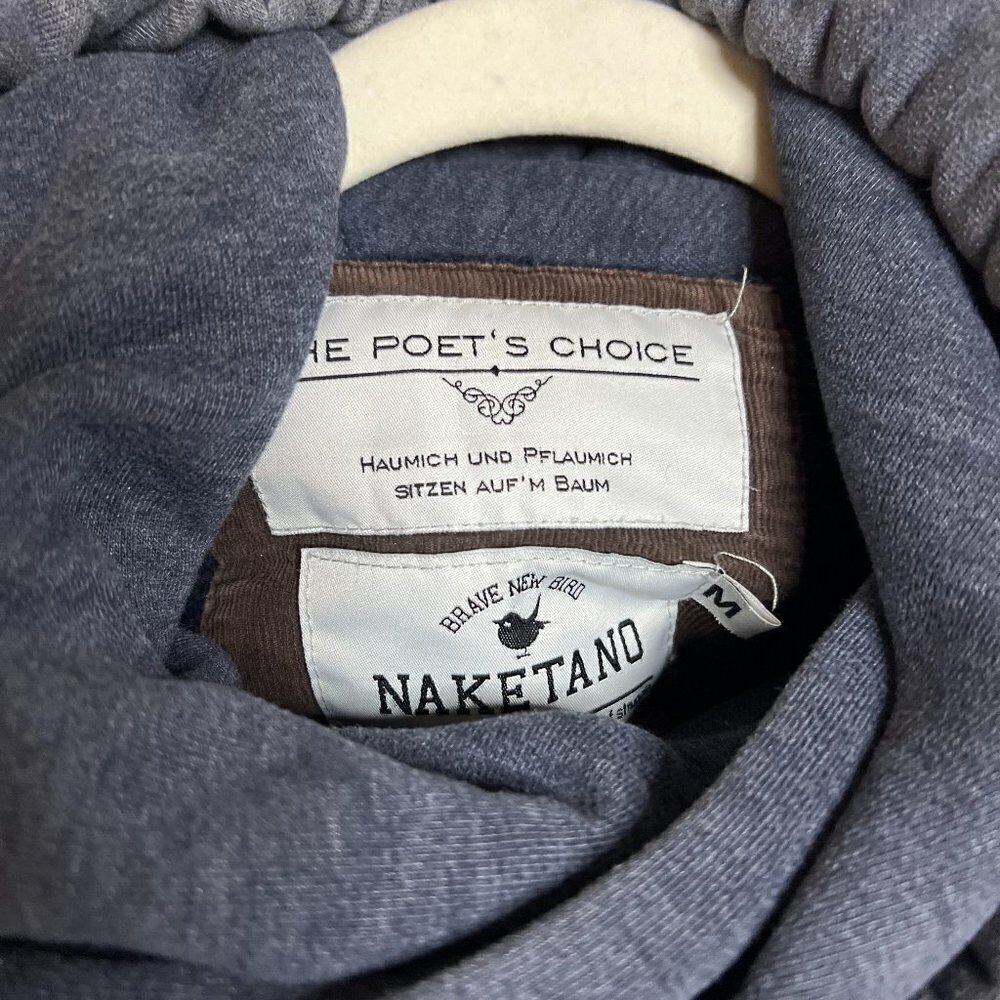 Naketano Medium Gray Color Cowl Neck Tunic Pullover Hoodie Size Medium - Picture 9 of 9